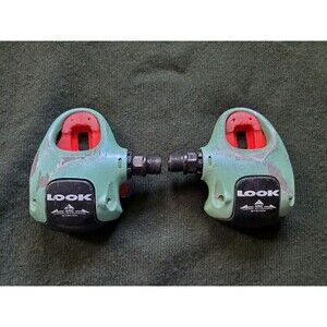 Look ARC Road Bike Pedals Celeste Bianchi Teal Vintage Old School Clipless Worn
